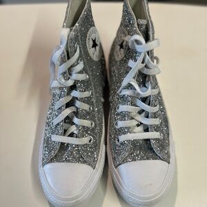 Chuck Taylor All-Star Silver Glitter Hi Top by you